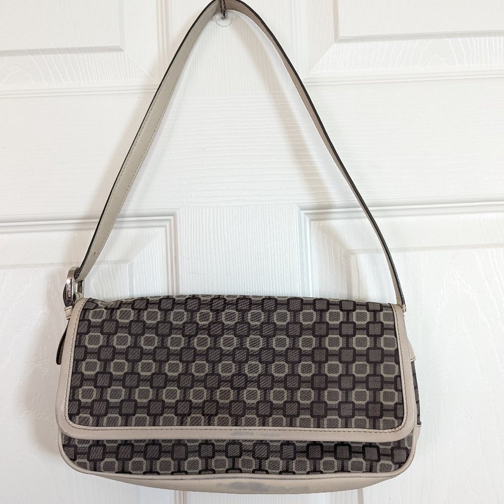 vintage Nine West geometric brown tan beige orange purse bag